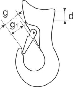 Gancho redondo para cuerda 13 mm con cierre
