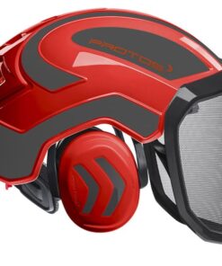 Casco protos integral rojo gris