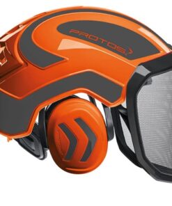 Casco protos integral naranja gris